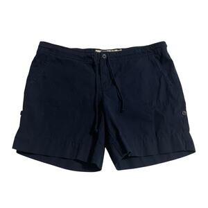 J. Crew Womens Shorts Size 8 Navy Blue Twill Chino City Fit Zip Fly Drawstring